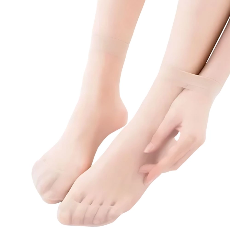 10 PAR Skarpety rajstopowe damskie z wzmocnionymi palcami transparentne cieliste