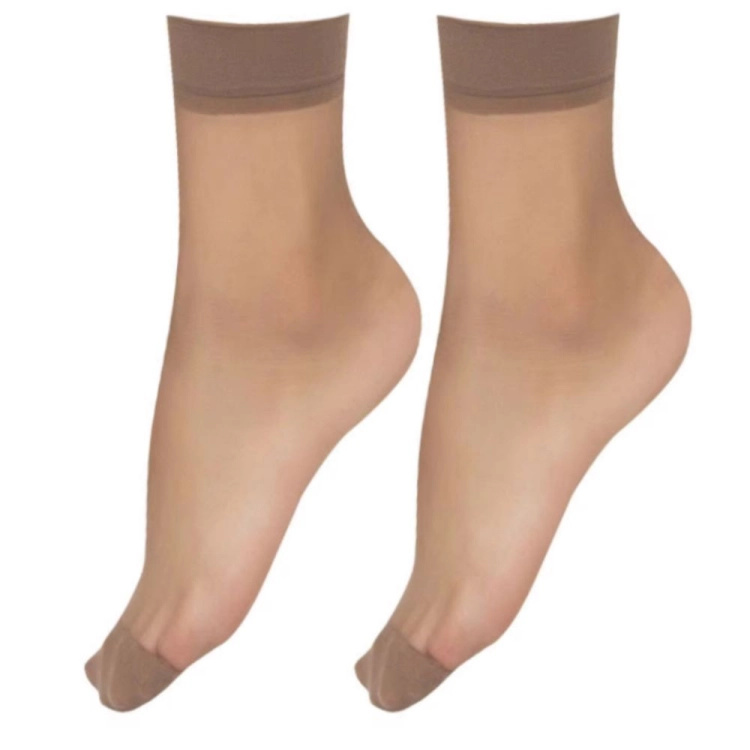 10 PAR Skarpety rajstopowe damskie z wzmocnionymi palcami transparentne brązowe