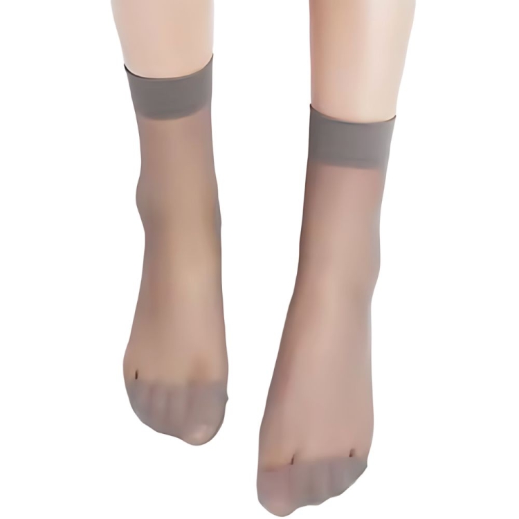 10 PAR Skarpety rajstopowe damskie z wzmocnionymi palcami transparentne szare