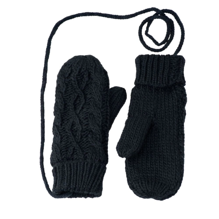 Rękawiczki damskie jednopalczaste ocieplane zimowe czarne