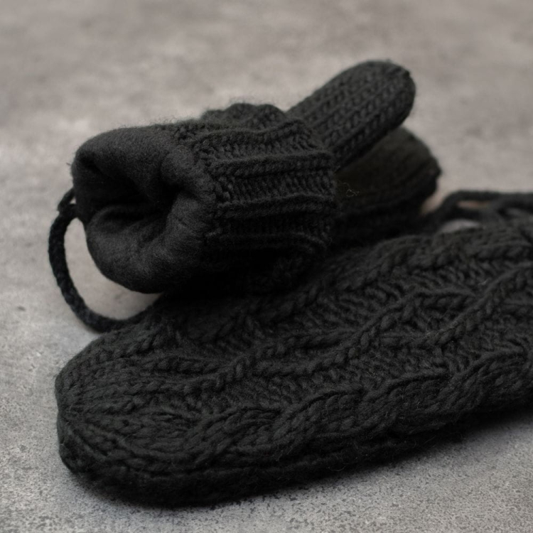 Rękawiczki damskie jednopalczaste ocieplane zimowe czarne