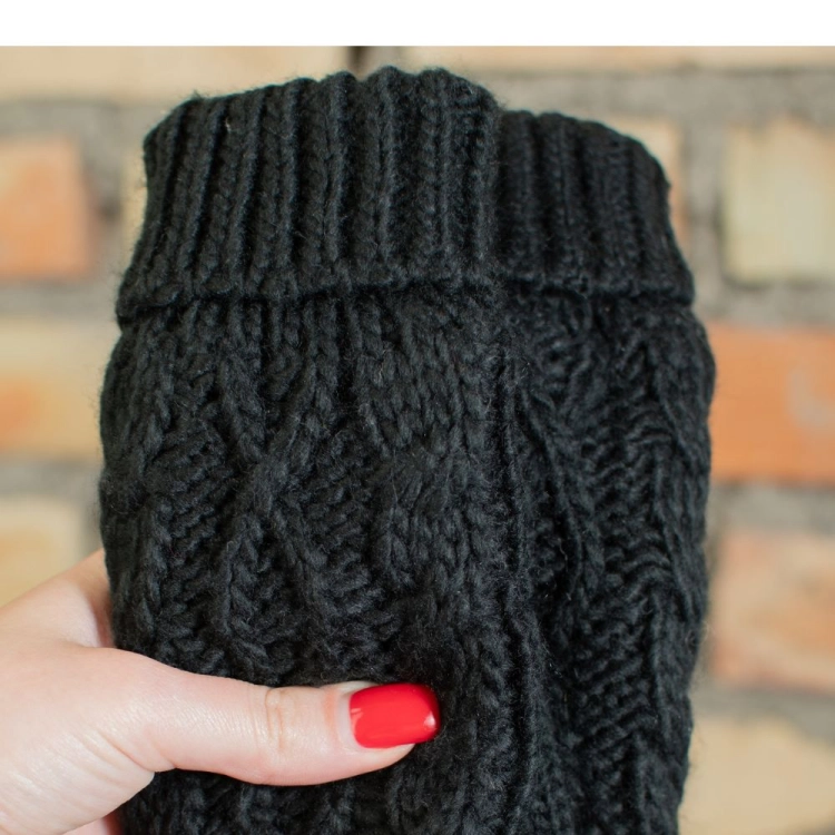 Rękawiczki damskie jednopalczaste ocieplane zimowe czarne