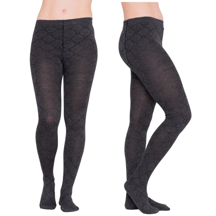 Rajstopy damskie wzorek romby ciemnoszare XL/2XL