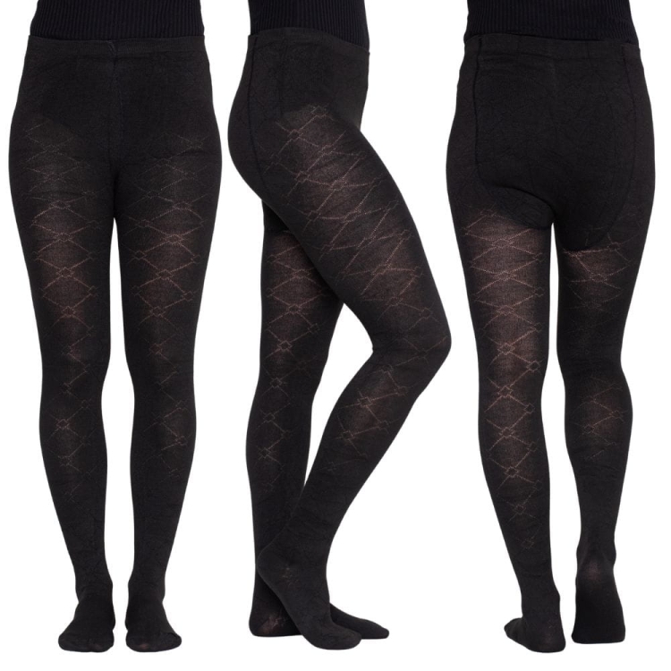Rajstopy we wzory romby czarne XL/2XL