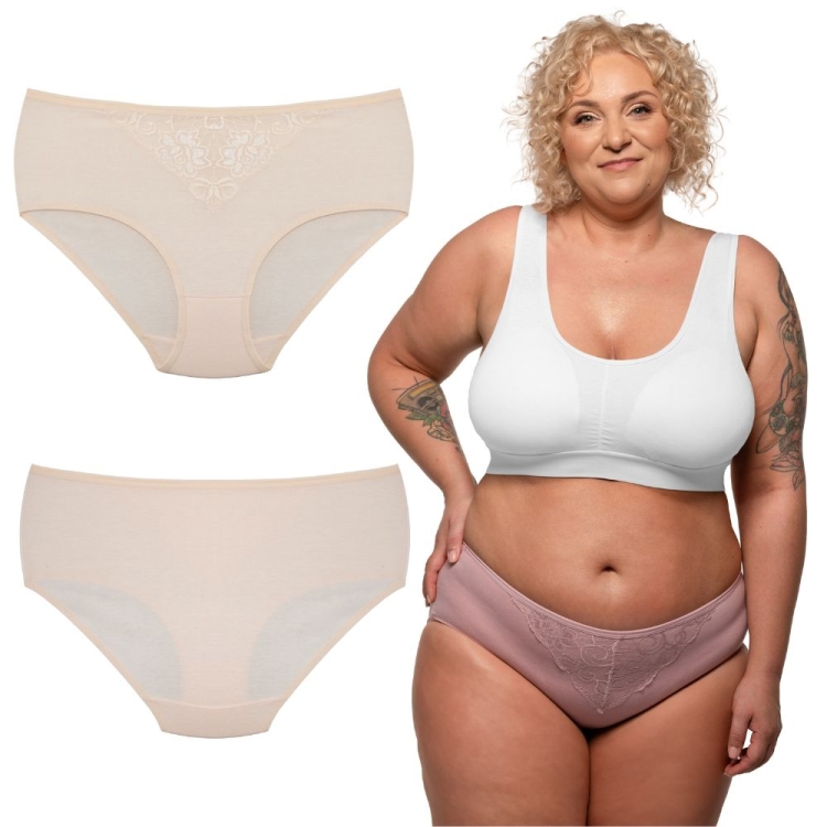 Majtki bawełniane damskie z wysokim stanem