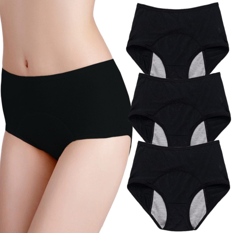 Majtki menstruacyjne czarne figi zestaw 3pak