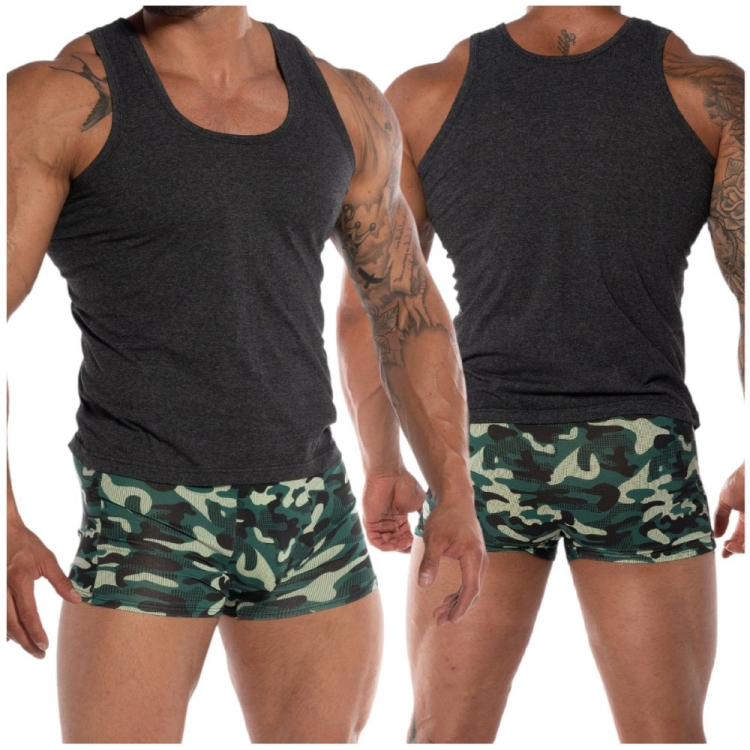 Koszulka męska bawełniana bez rękawów podkoszulek czarny