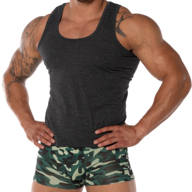 Koszulka męska bawełniana bez rękawów podkoszulek czarny