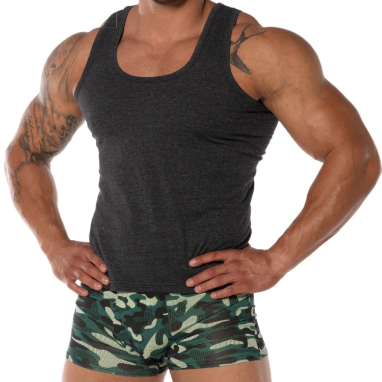 Koszulka męska bawełniana bez rękawów podkoszulek czarny