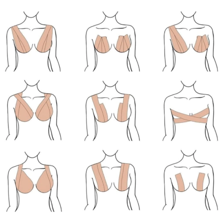 Taśma do biustu naklejki na sutki podnoszące biust
