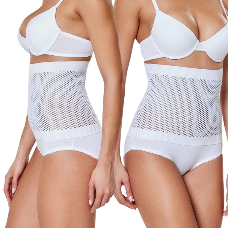 Majtki wyszczuplające brzuch talię wysoki stan białe