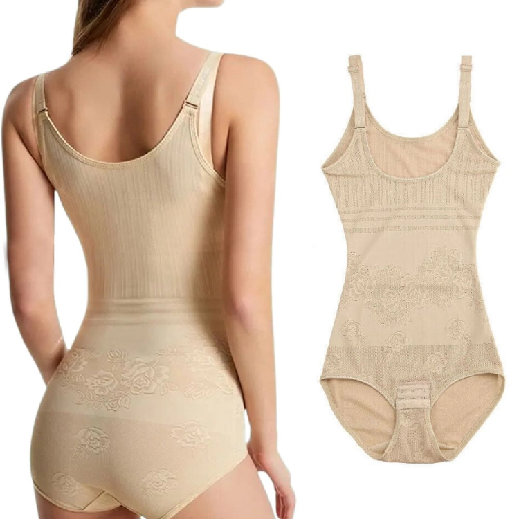 Body Damskie Wyszczuplające Beżowe