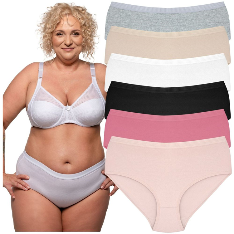 Majtki damskie bawełniane z wysokim stanem 6-pak