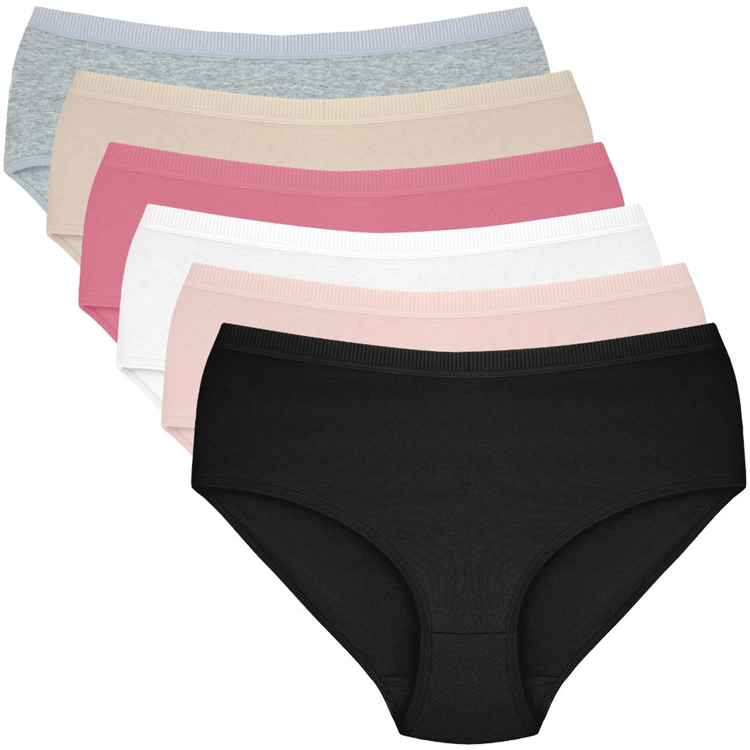 Majtki damskie bawełniane z wysokim stanem 6-pak