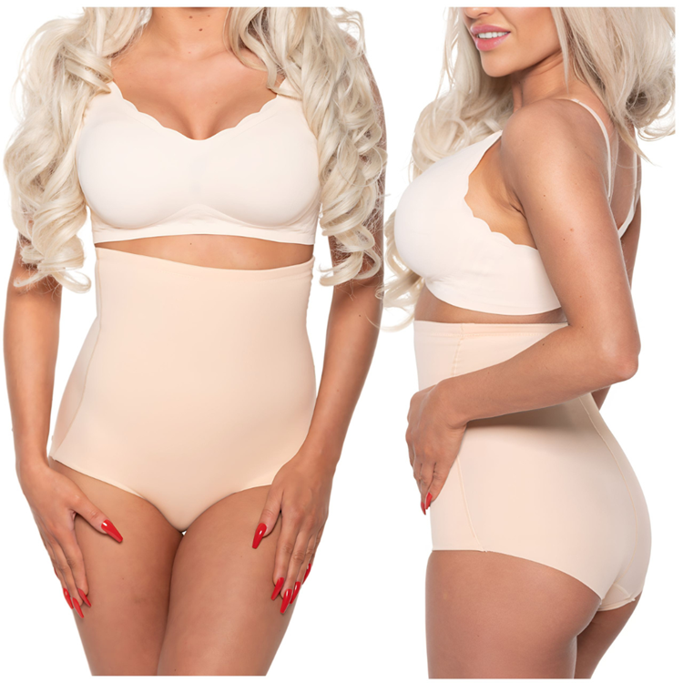 Majtki modelujące z silikonowym paskiem