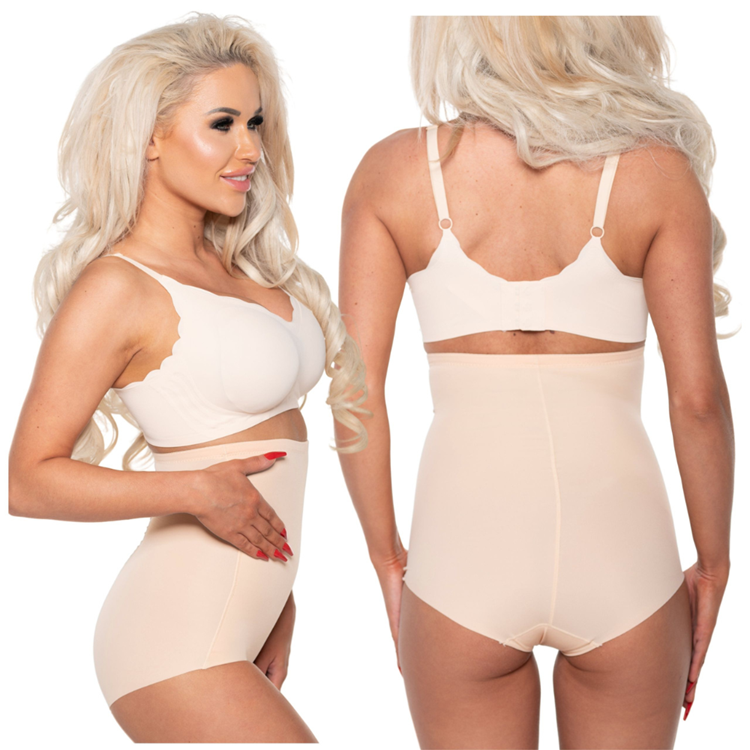 Majtki modelujące z silikonowym paskiem