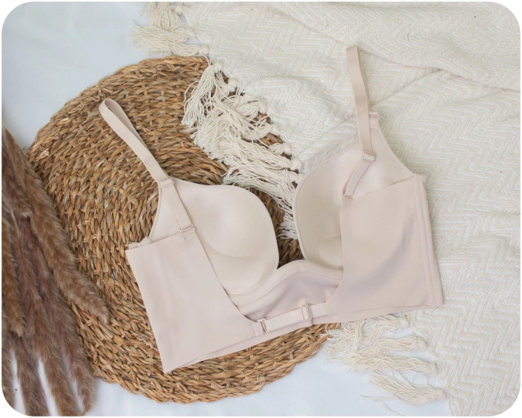 Biustonosz z głębokim dekoltem beżowy