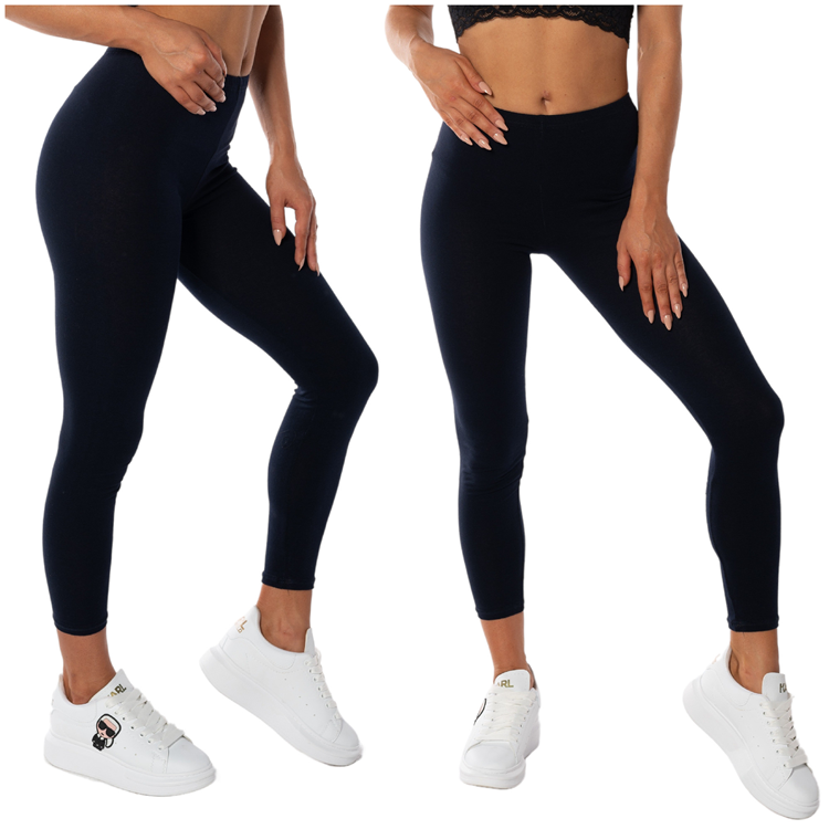 Legginsy damskie getry granatowe 7/8
