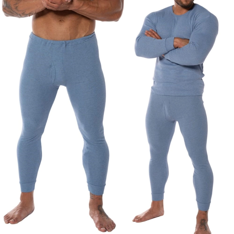 Kalesony męskie polskie bawełniane niebieskie