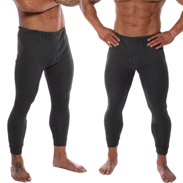 Kalesony męskie z polarem ciemnoszare