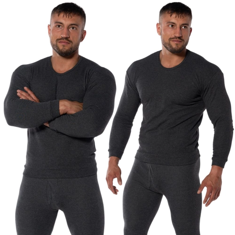 Polski podkoszulek męski ocieplany ciemnoszary