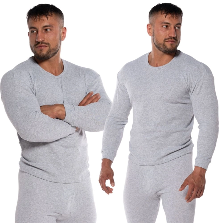 Męski podkoszulek z polarem jasnoszary