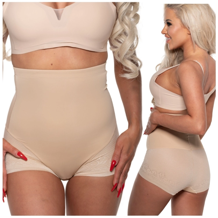 Majtki damskie wyszczuplające brzuch i biodra beżowe