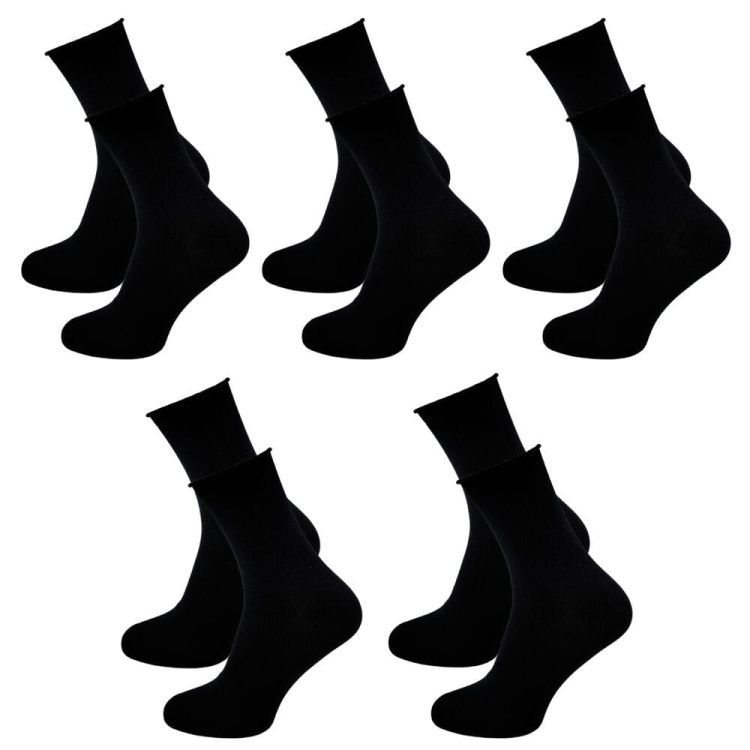 Skarpetki bezuciskowe bawełniane czarne 5-pak