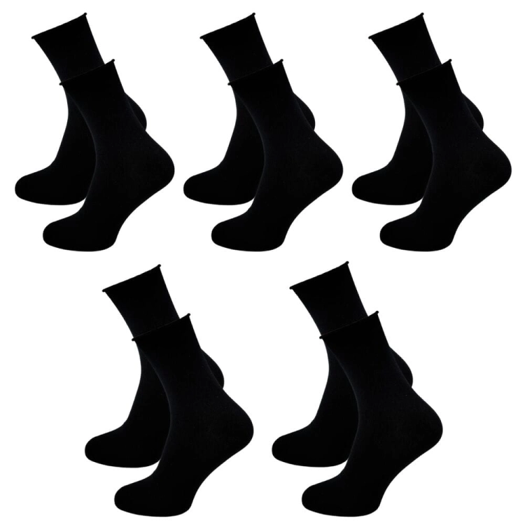 Skarpetki bezuciskowe bawełniane czarne 5-pak