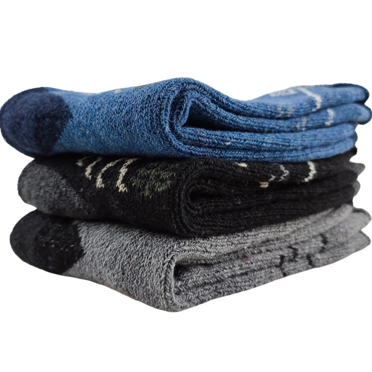 3-pak Skarpety alpaka grube zimowe z reniferem