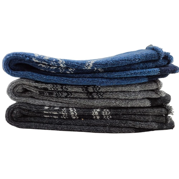 3-pak Skarpety z alpaki wełniane męskie z motywem renifera