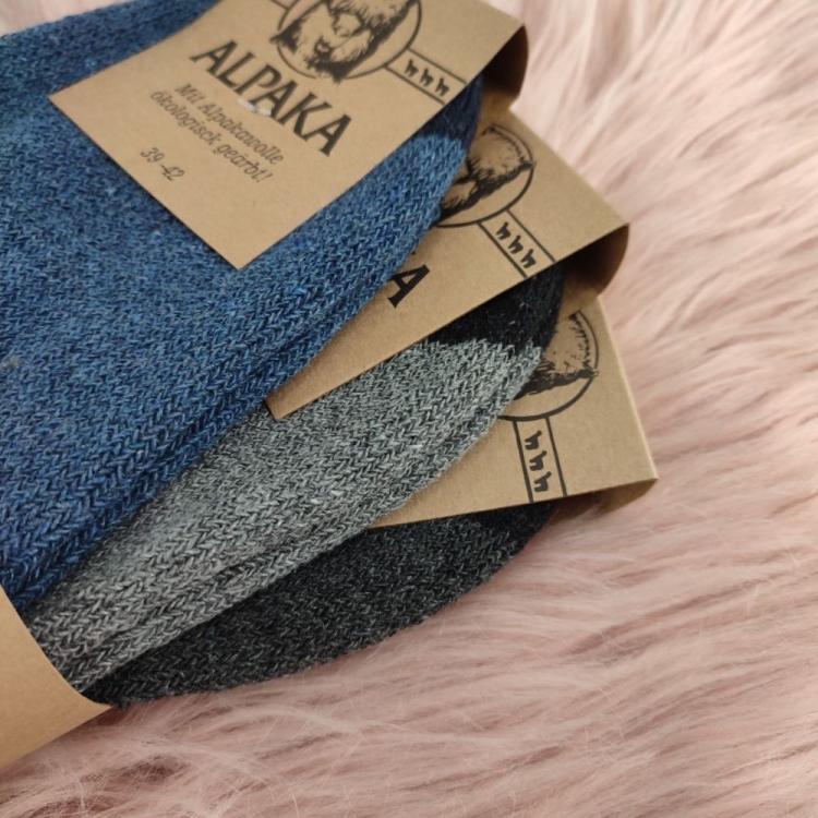 3-pak Skarpety z alpaki wełniane męskie z motywem renifera