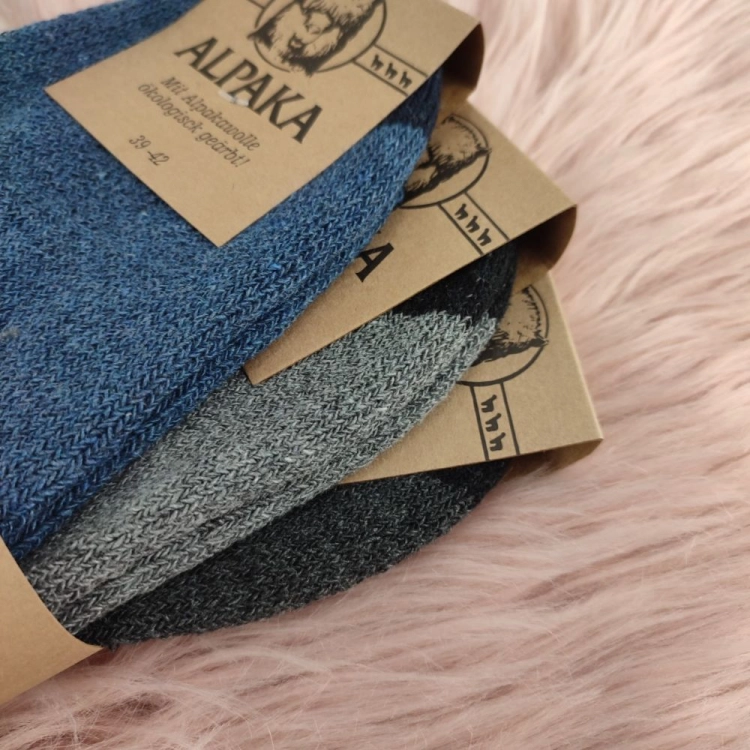 3-pak Skarpety z alpaki wełniane męskie z motywem renifera