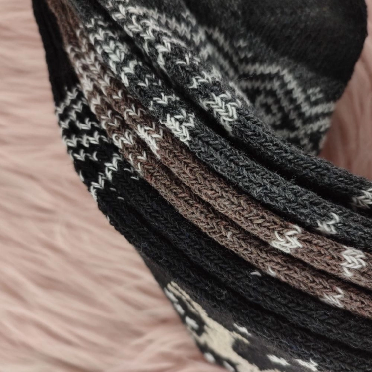 3-pak Skarpety z alpaki wełniane męskie z motywem renifera