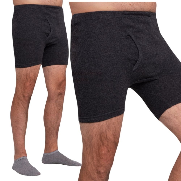 Bokserki męskie długie bawełniane z długą nogawką ciemnoszare
