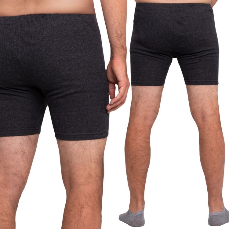 Bokserki męskie długie bawełniane z długą nogawką ciemnoszare