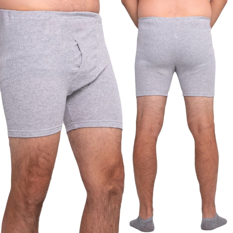 Bokserki z długą nogawką bawełniane jasnoszare