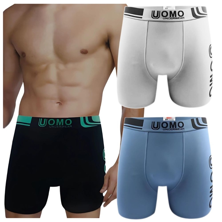 Bokserki bawełniane z długą nogawką męskie mix kolorów 3-PAK