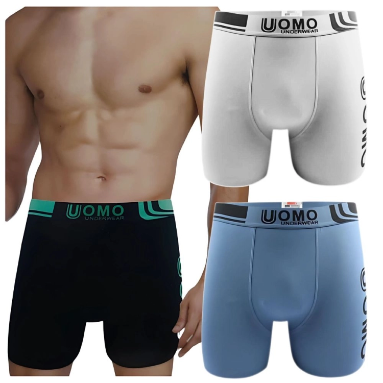 Bokserki bawełniane z długą nogawką męskie mix kolorów 3-PAK