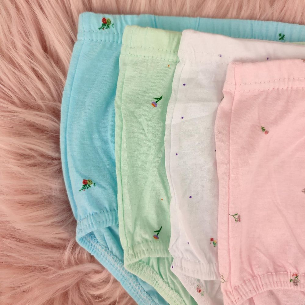 Cotton World Majtki bawełniane damskie delikatny wzór mix kolorów