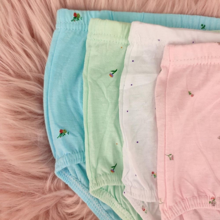 Cotton World Majtki bawełniane damskie delikatny wzór mix kolorów