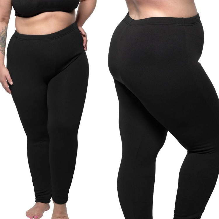 Legginsy termiczne damskie ocieplane z futerkiem czarne