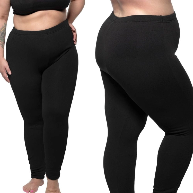Legginsy termiczne damskie ocieplane z futerkiem czarne