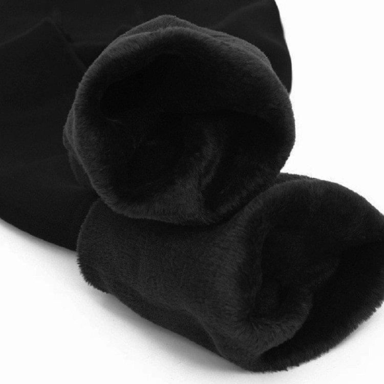 Legginsy termiczne damskie ocieplane z futerkiem czarne