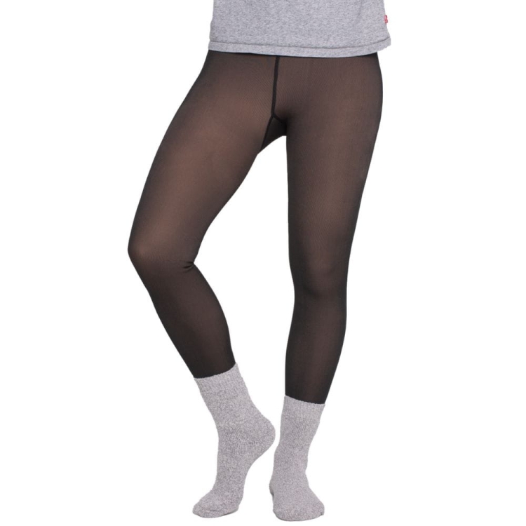 Legginsy damskie elastyczne ocieplane polarem czarne