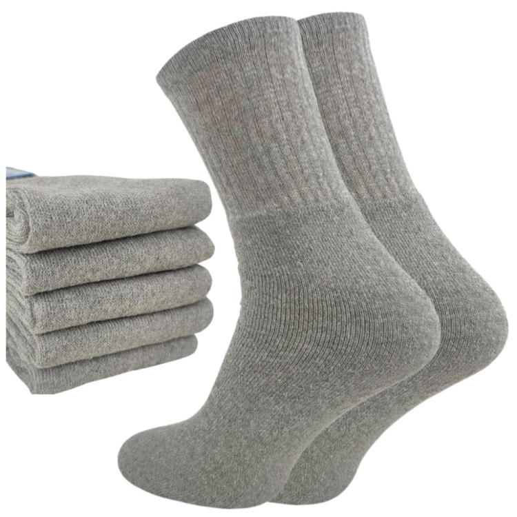 5-PAK Skarpety bawełniane męskie bezuciskowe szare