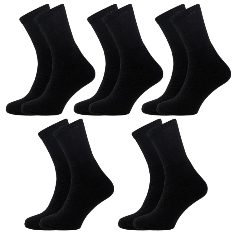 5-PAK Skarpety bawełniane męskie bezuciskowe czarne