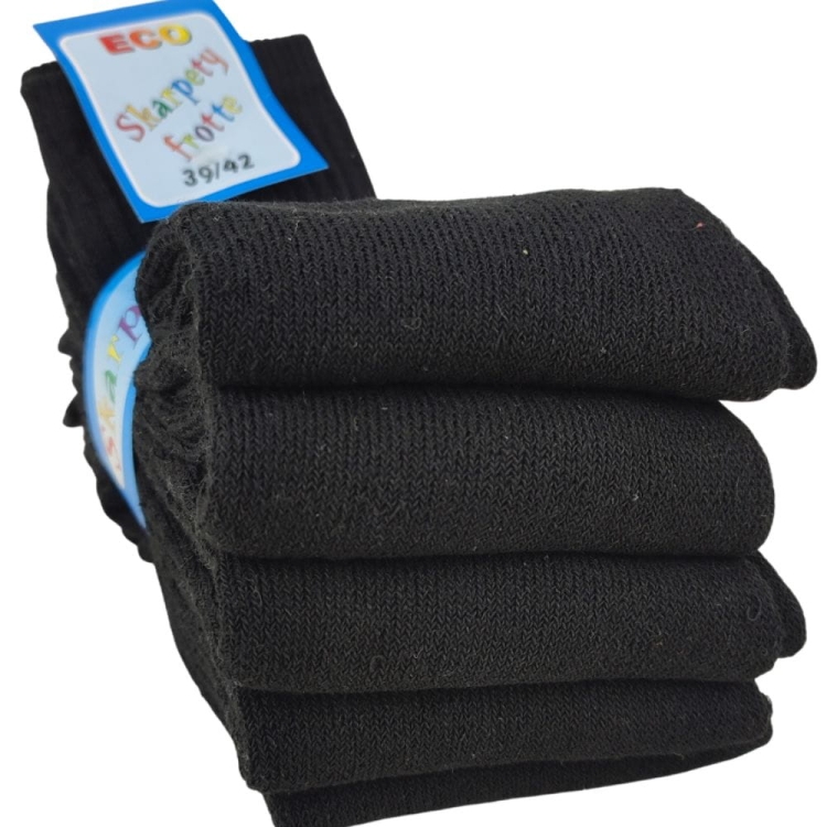 5-PAK Skarpety bawełniane męskie bezuciskowe czarne