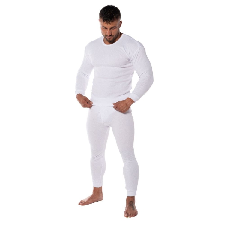 Podkoszulek męski ocieplany bawełniany biały polska produkcja