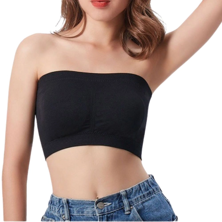 Biustonosz bandeau stanik bez ramiączek top czarny